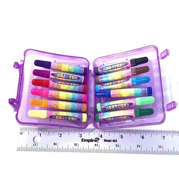 LISA FRANK Vintage Marker Pen Set With Plastic Carrying Case - Picture 2 of 8